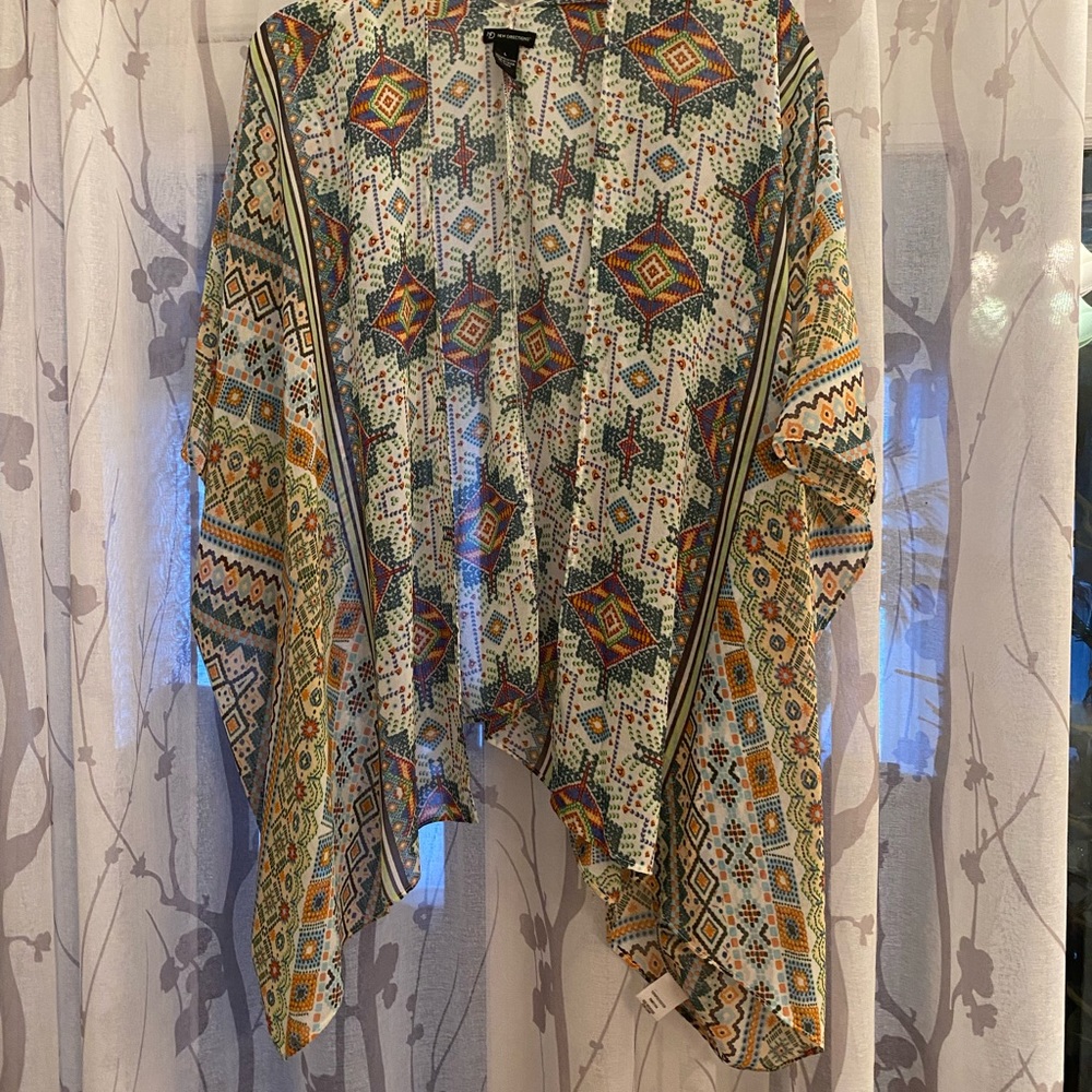 Silky Kimono, great colorful print